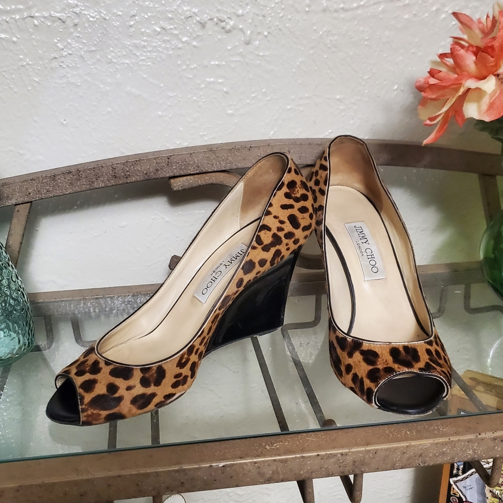 Jimmy Choo Leopard Wedges